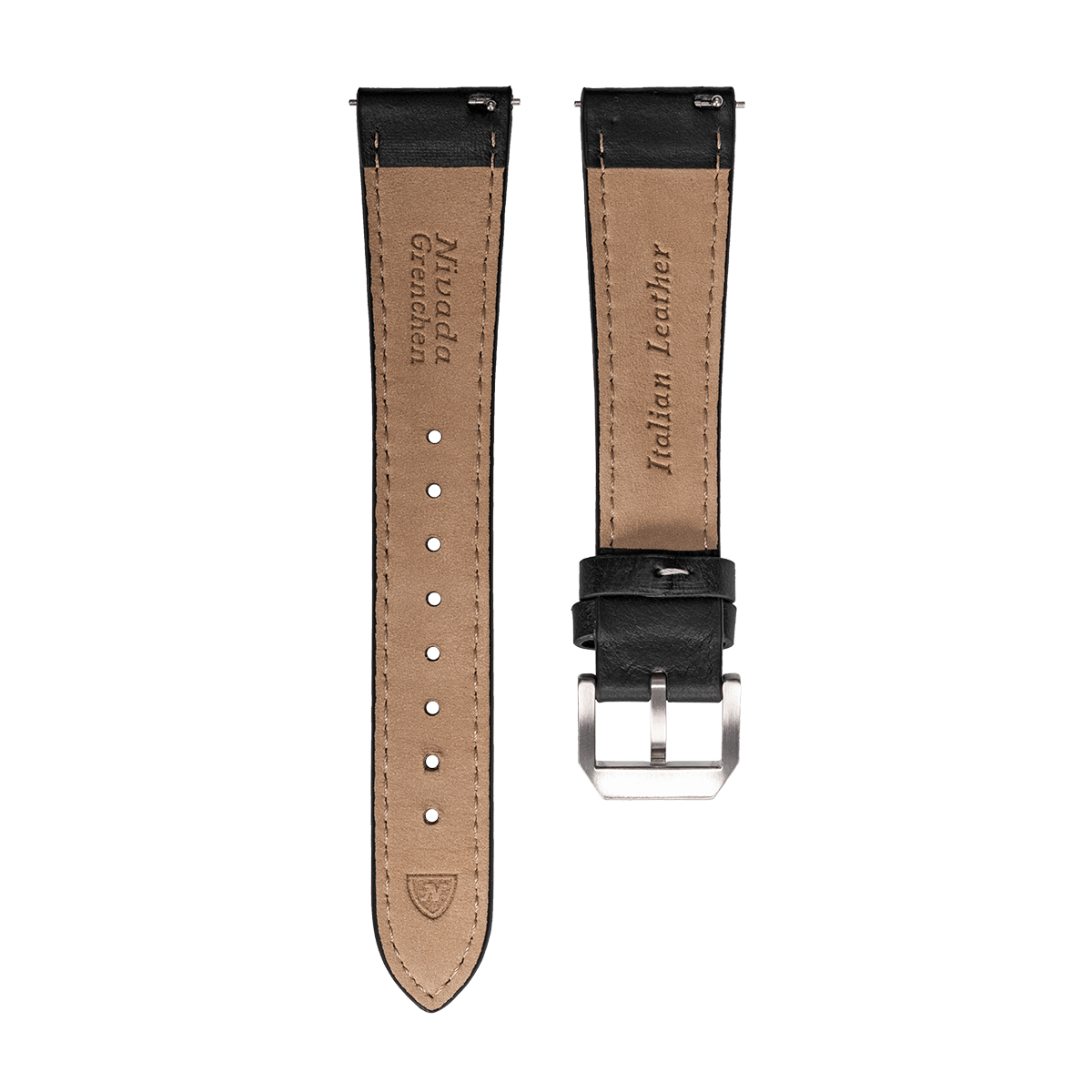 Black Leather Classic Strap - Nivada Grenchen