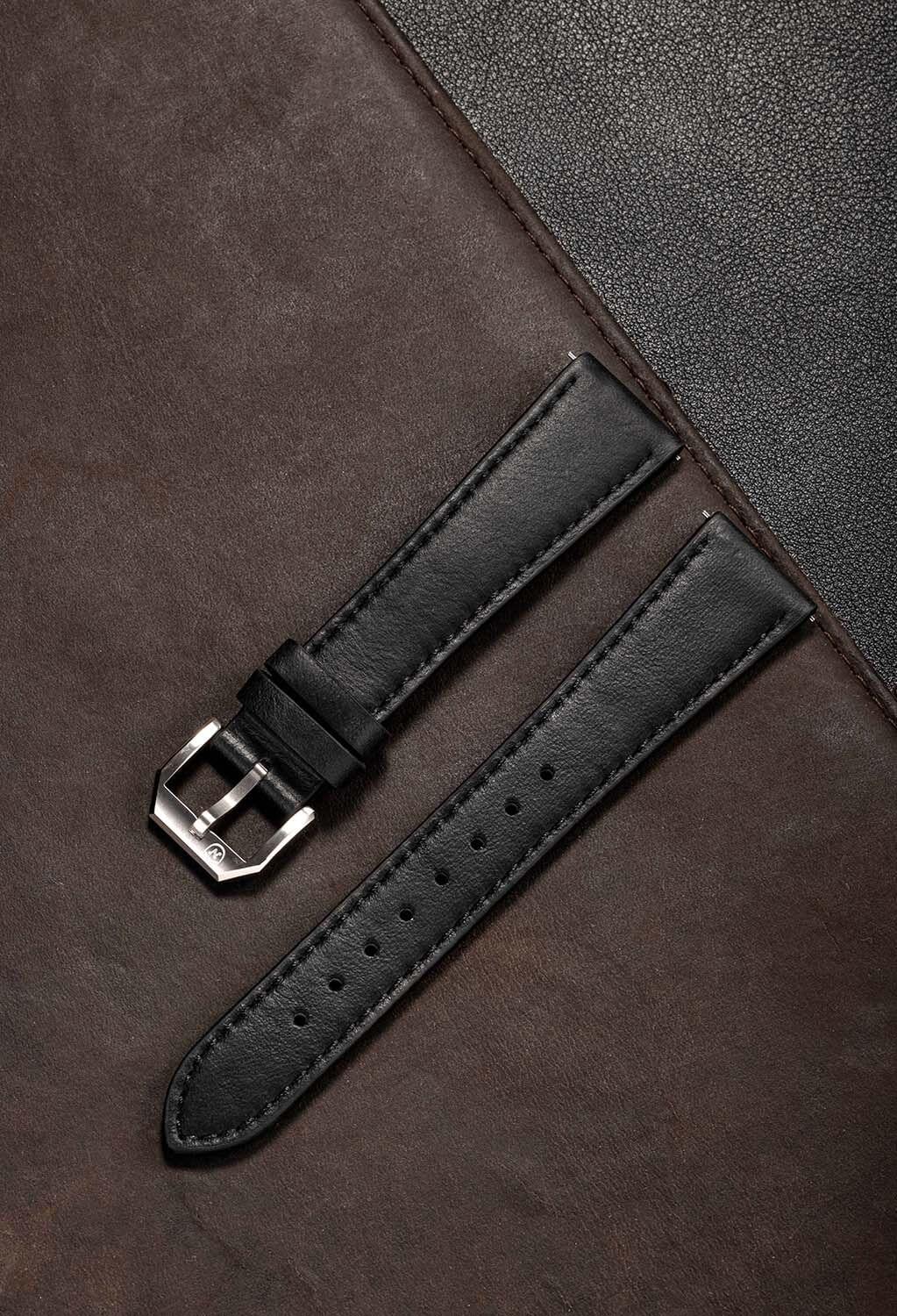 Black Leather Classic Strap - Nivada Grenchen