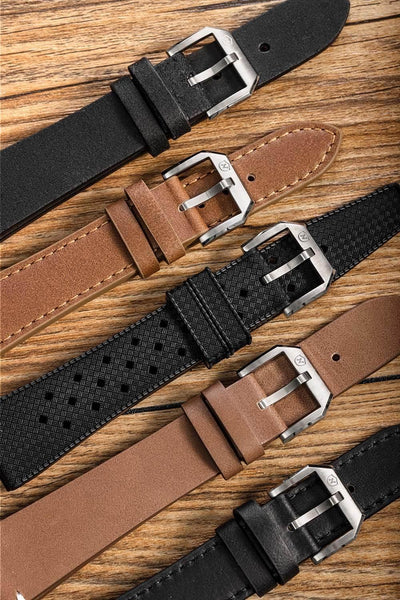 Black Leather Classic Strap - Nivada Grenchen