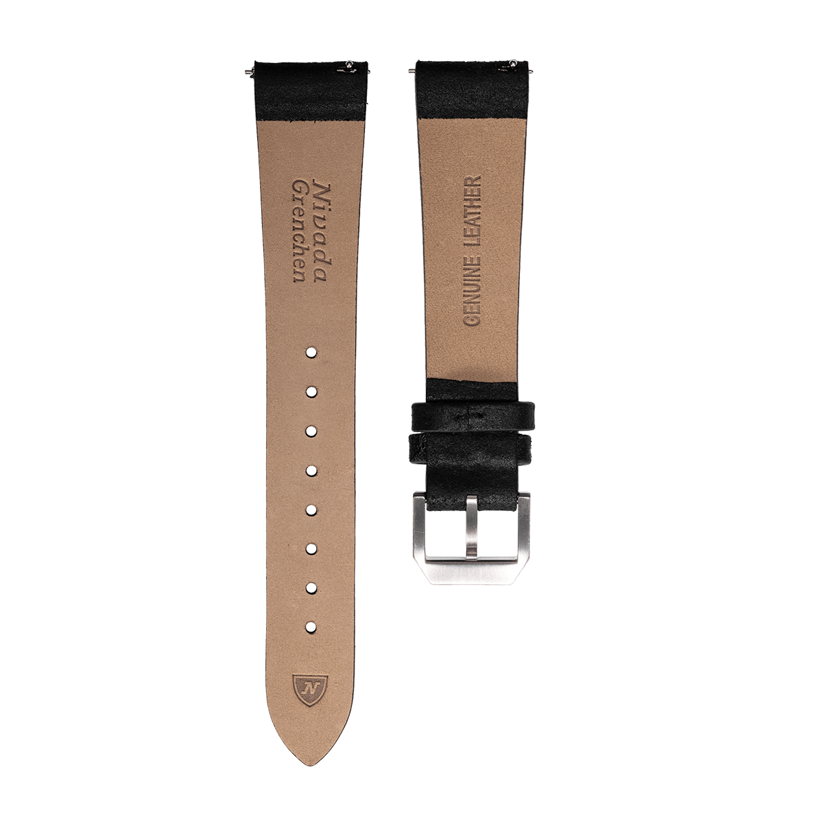 Black Leather Strap - Nivada Grenchen