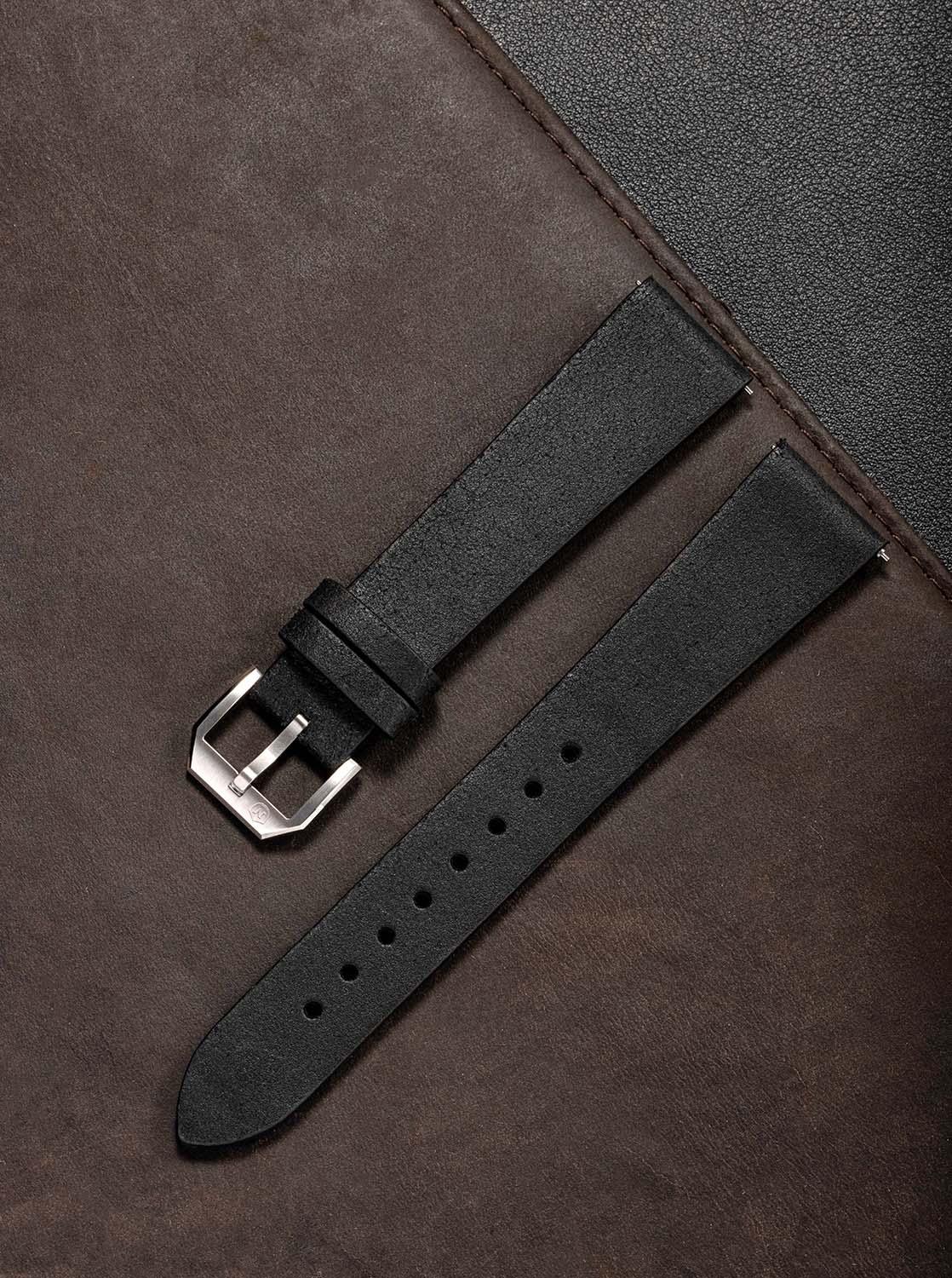 Black Leather Strap - Nivada Grenchen