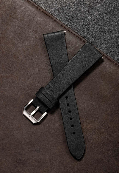 Black Leather Strap - Nivada Grenchen