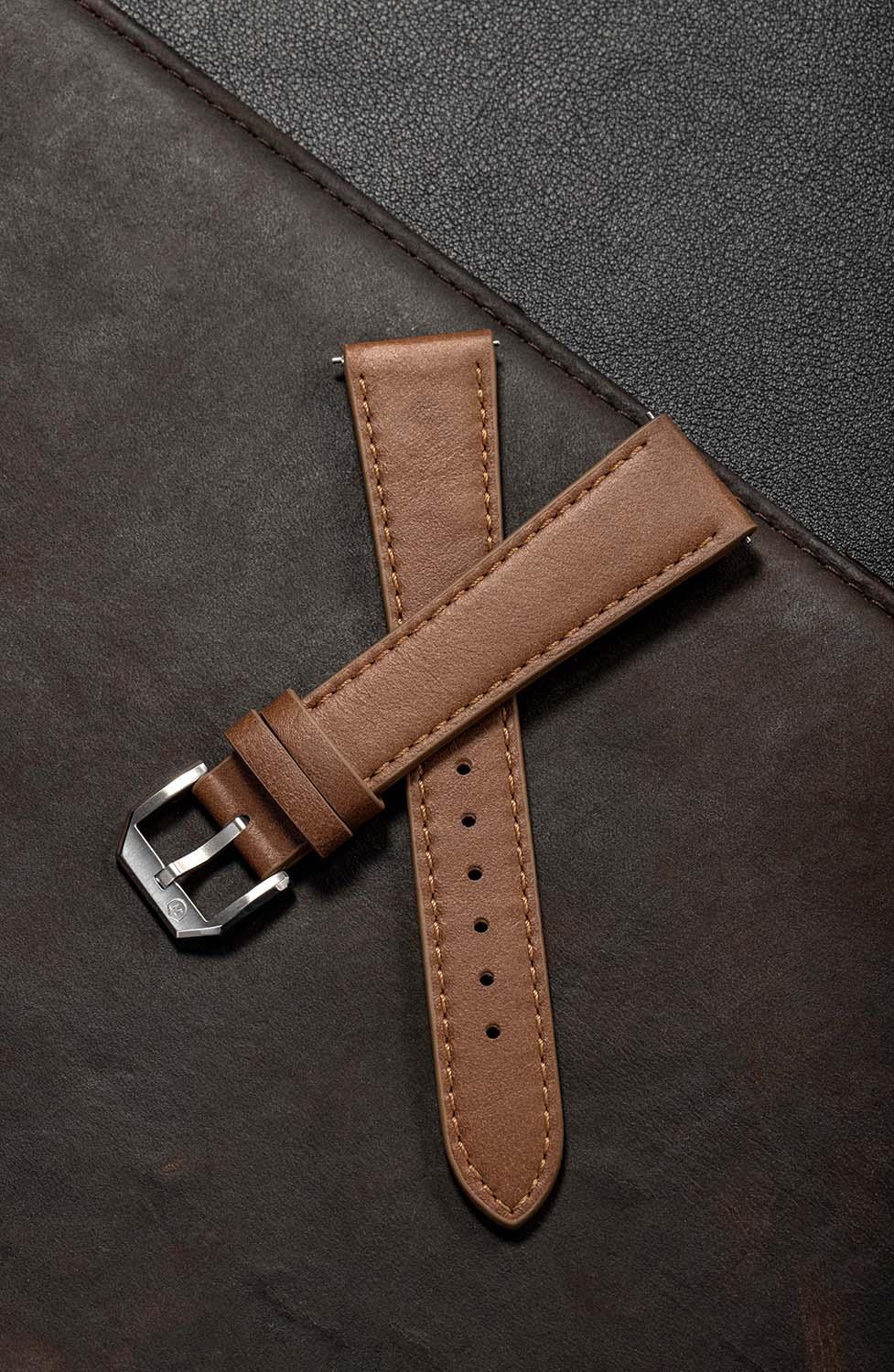 Brown Leather Classic Strap - Nivada Grenchen