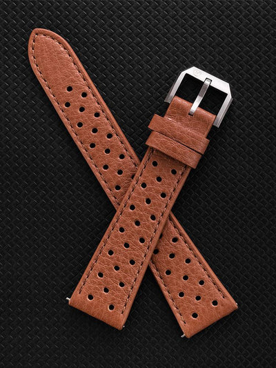 Brown Racing Strap - Nivada Grenchen