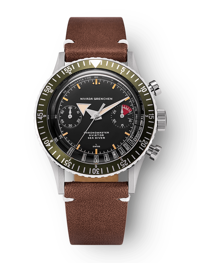 Chronomaster Aviator Sea Diver - Red/Green/Blue & Gmt Bezels - Nivada Grenchen