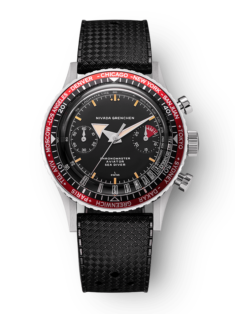 Chronomaster Aviator Sea Diver - Red/Green/Blue & Gmt Bezels - Nivada Grenchen