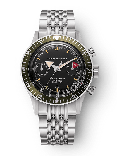 Chronomaster Aviator Sea Diver - Red/Green/Blue & Gmt Bezels - Nivada Grenchen