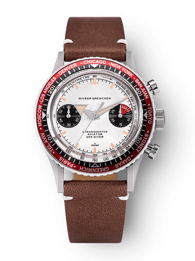 Chronomaster Aviator Sea Diver - Red/Green/Blue & Gmt Bezels - Nivada Grenchen