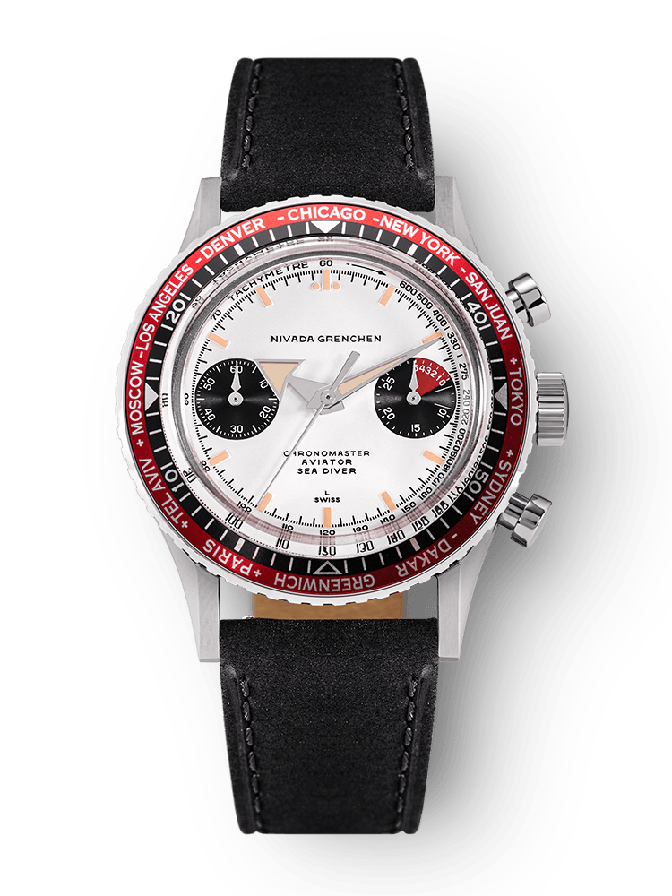 Chronomaster Aviator Sea Diver - Red/Green/Blue & Gmt Bezels - Nivada Grenchen