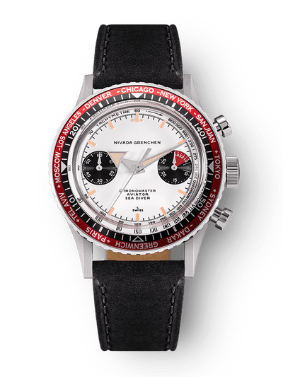 Chronomaster Aviator Sea Diver - Red/Green/Blue & Gmt Bezels - Nivada Grenchen