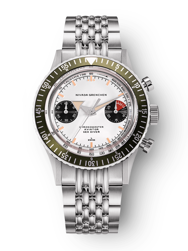 Chronomaster Aviator Sea Diver - Red/Green/Blue & Gmt Bezels - Nivada Grenchen