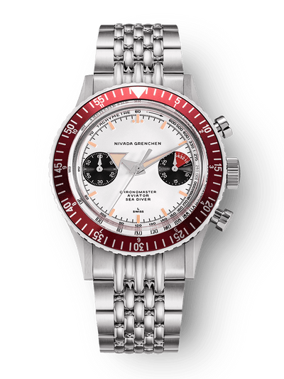 Chronomaster Aviator Sea Diver - Red/Green/Blue & Gmt Bezels - Nivada Grenchen