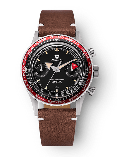 Chronomaster Aviator Sea Diver - Red/Green/Blue & Gmt Bezels - Nivada Grenchen