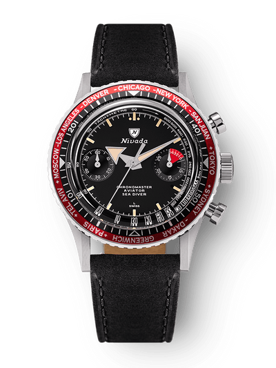 Chronomaster Aviator Sea Diver - Red/Green/Blue & Gmt Bezels - Nivada Grenchen