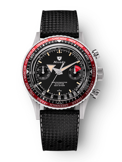 Chronomaster Aviator Sea Diver - Red/Green/Blue & Gmt Bezels - Nivada Grenchen