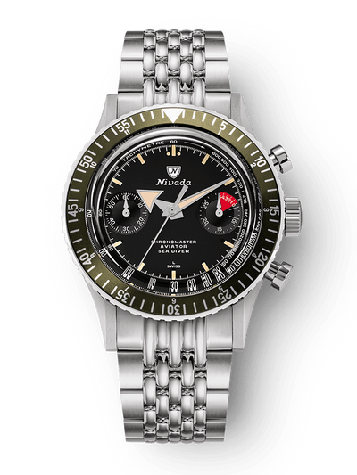 Chronomaster Aviator Sea Diver - Red/Green/Blue & Gmt Bezels - Nivada Grenchen