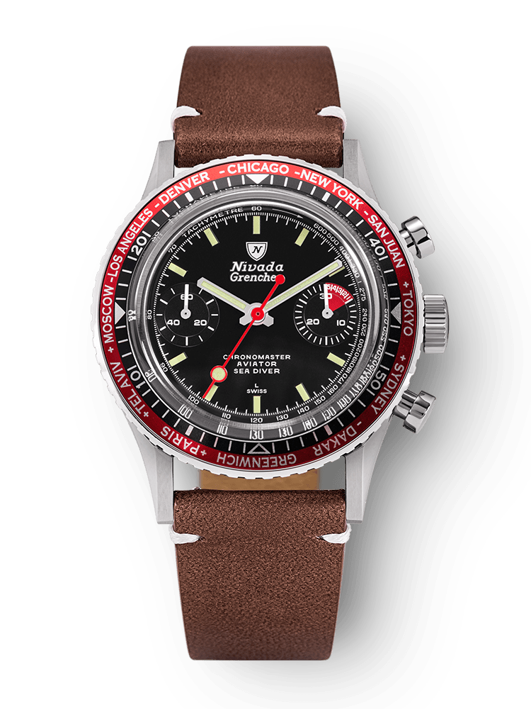 Chronomaster Aviator Sea Diver - Red/Green/Blue & Gmt Bezels - Nivada Grenchen