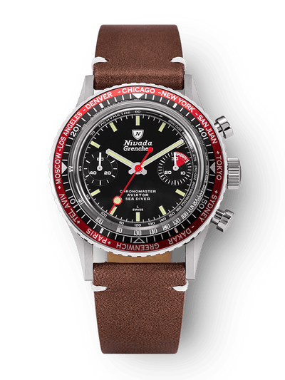 Chronomaster Aviator Sea Diver - Red/Green/Blue & Gmt Bezels - Nivada Grenchen