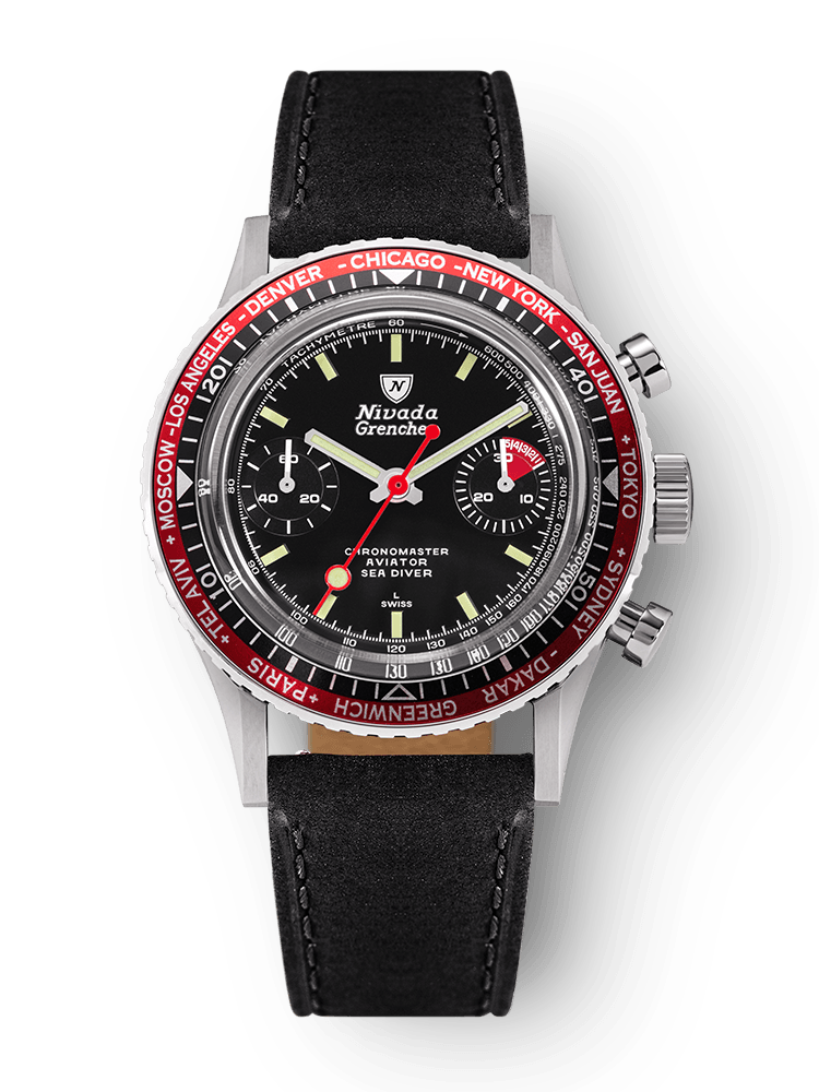 Chronomaster Aviator Sea Diver - Red/Green/Blue & Gmt Bezels - Nivada Grenchen