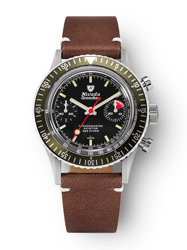 Chronomaster Aviator Sea Diver - Red/Green/Blue & Gmt Bezels - Nivada Grenchen