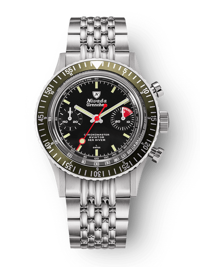 Chronomaster Aviator Sea Diver - Red/Green/Blue & Gmt Bezels - Nivada Grenchen