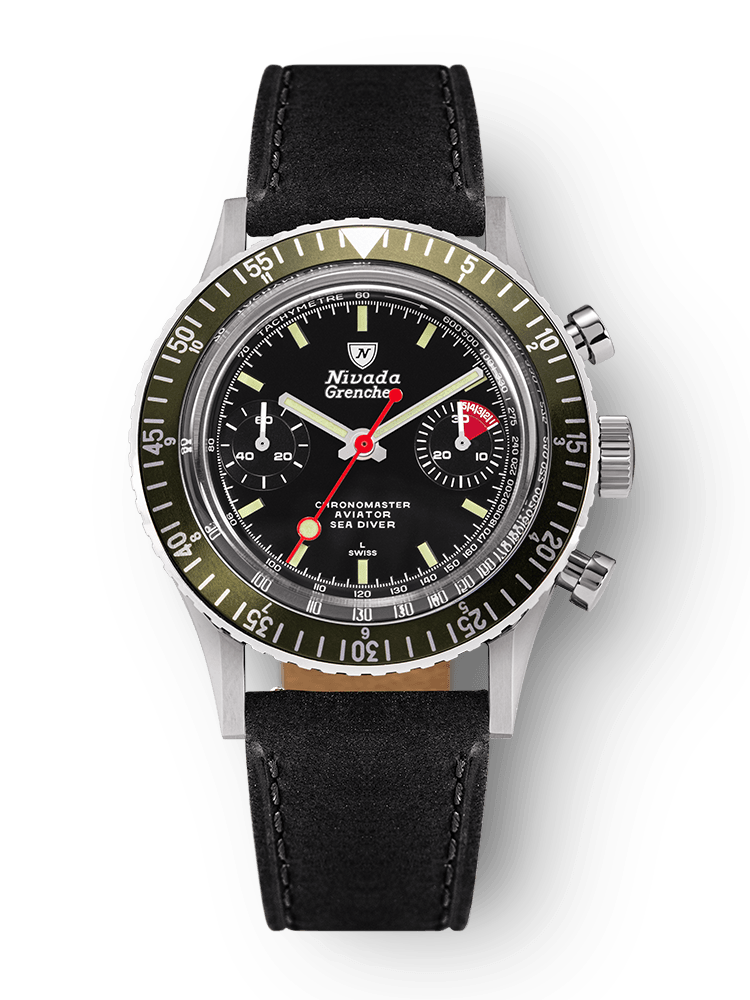 Chronomaster Aviator Sea Diver - Red/Green/Blue & Gmt Bezels - Nivada Grenchen