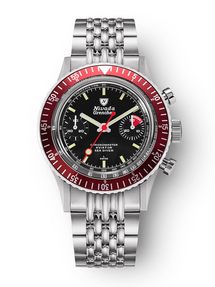 Chronomaster Aviator Sea Diver - Red/Green/Blue & Gmt Bezels - Nivada Grenchen