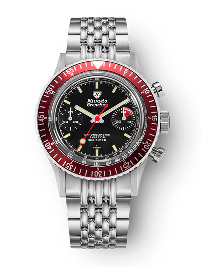 Chronomaster Aviator Sea Diver - Red/Green/Blue & Gmt Bezels - Nivada Grenchen