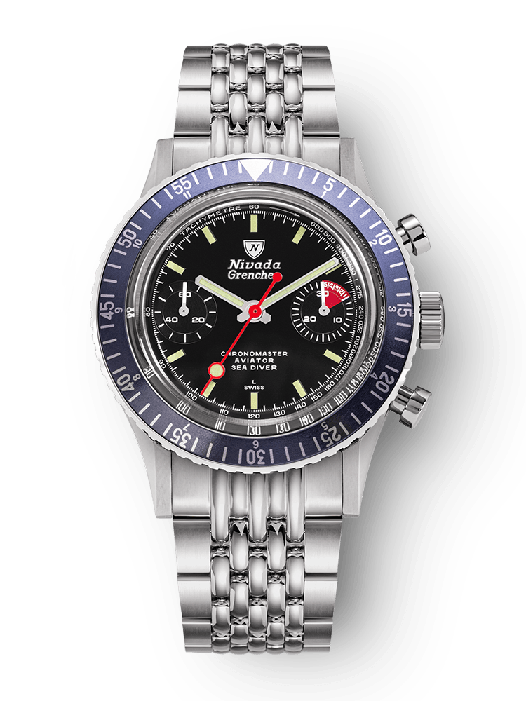 Chronomaster Aviator Sea Diver - Red/Green/Blue & Gmt Bezels - Nivada Grenchen