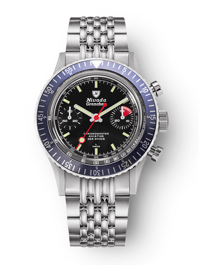 Chronomaster Aviator Sea Diver - Red/Green/Blue & Gmt Bezels - Nivada Grenchen