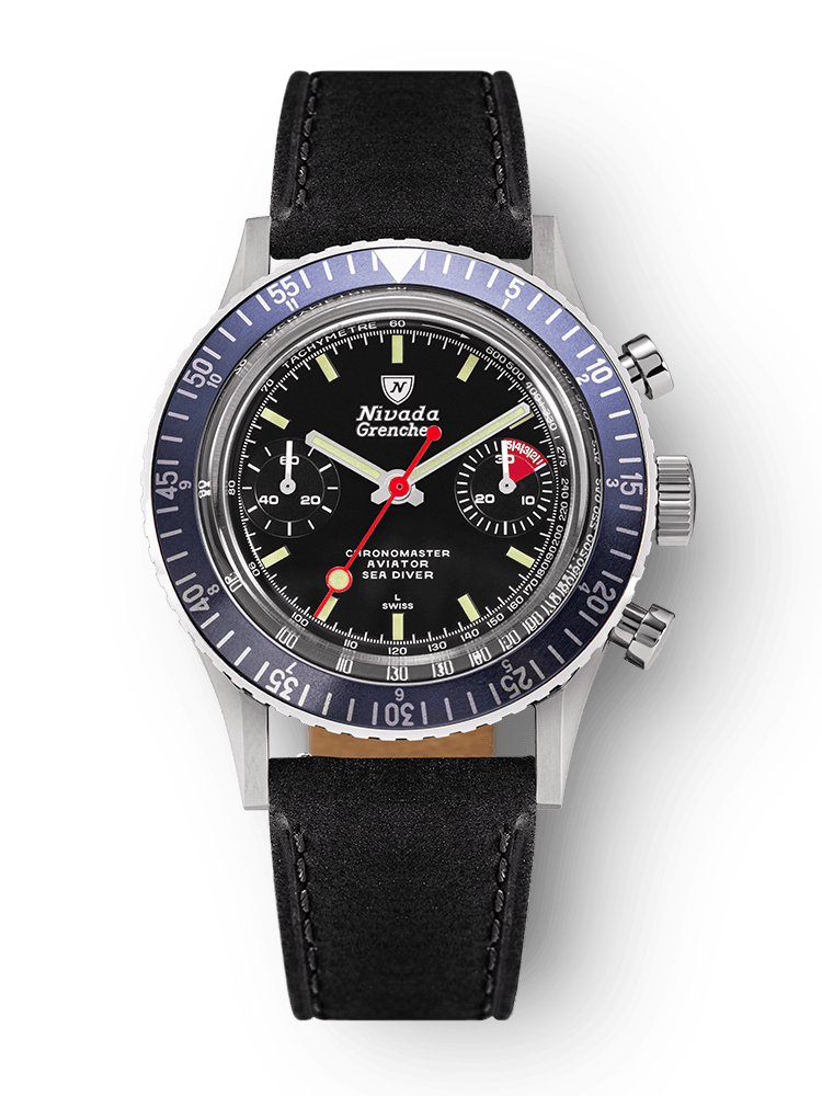 Chronomaster Aviator Sea Diver - Red/Green/Blue & Gmt Bezels - Nivada Grenchen