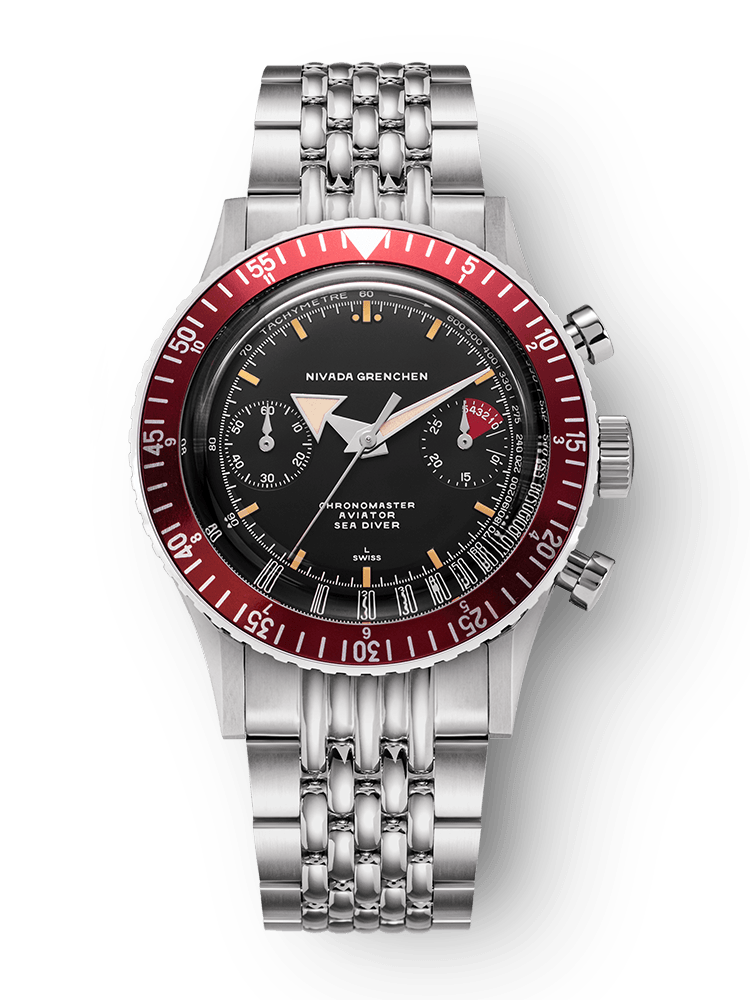 Chronomaster Aviator Sea Diver - Red/Green/Blue & Gmt Bezels - Nivada Grenchen